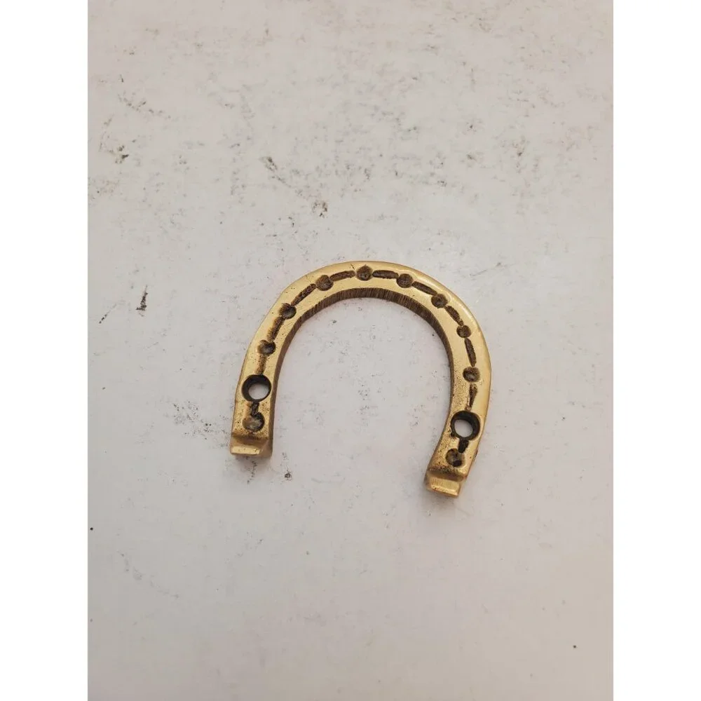 vintage brass horseshoe lucky horseshoe, horseshoe, vintage old horseshoe, - Picture 3 of 9